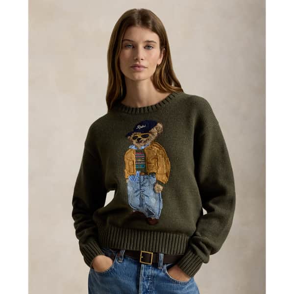 Ralph Lauren Polo Bear Cotton Crewneck Sweater