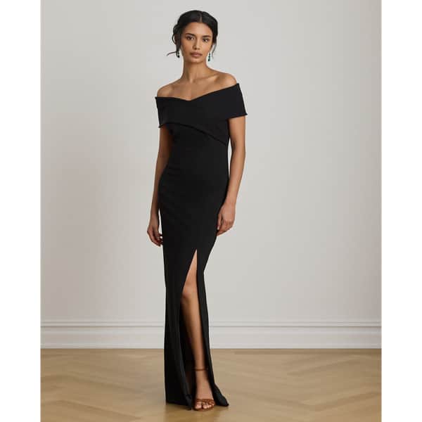Ralph Lauren Faille Off-the-Shoulder Gown