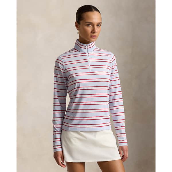 Ralph Lauren Striped Stretch-Jersey Quarter-Zip