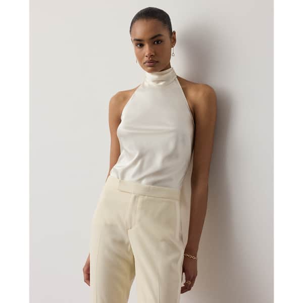 Ralph Lauren Chilton Stretch Silk Charmeuse Top