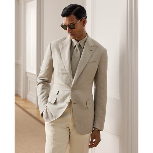 Ralph Lauren Kent Hand-Tailored Silk-Linen Jacket