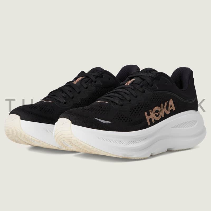 HOKA Bondi 9 Women's Running Shoes Black/Rose Gold 1162012-BRGL New with Box