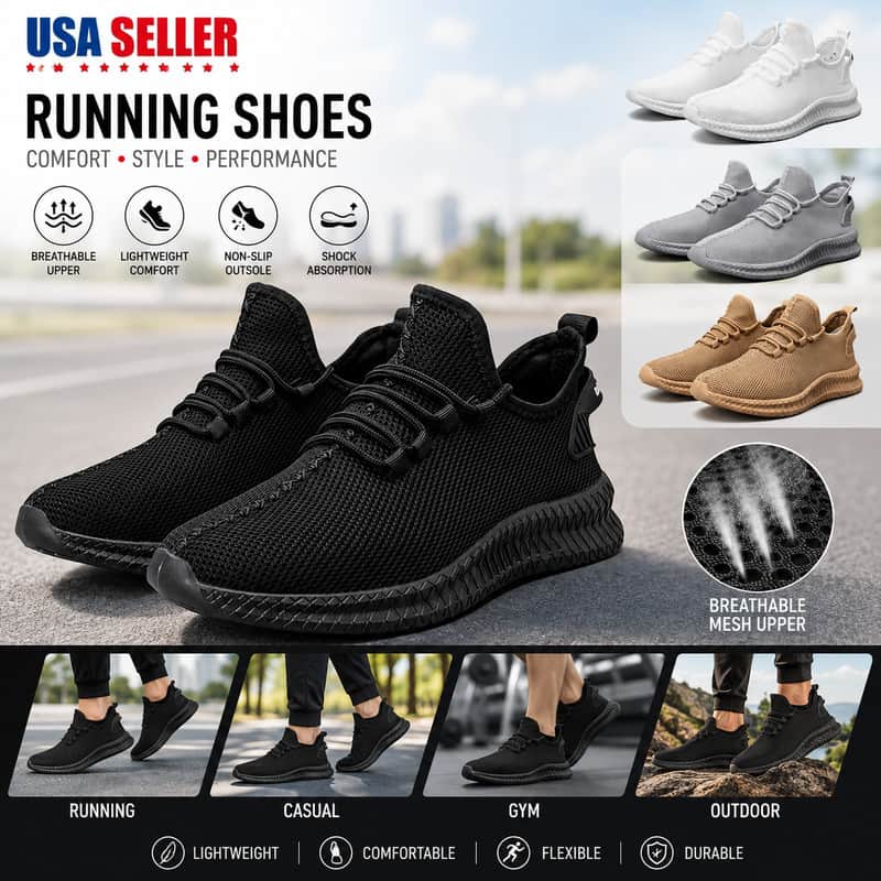 Running Shoes Sneakers Casual Men's Outdoor Athletic Jogging Sports Tennis Gym