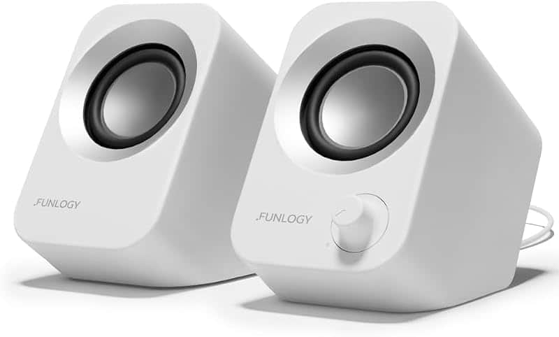 FUNLOGY Speaker - 14W Stereo PC Speakers, USB Powered, Compact Size with 30° Tilt Design,…