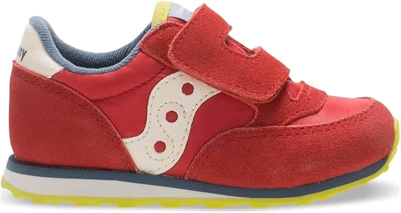 Kids Jazz Hook & Loop Sneaker , Red/Blue/Lime, 10 M US Toddler