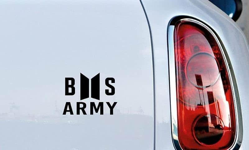 BTS New Text BS Army Version 1 Car Die Cut Vinyl Decal Bumper Sticker for Car Truck Auto…