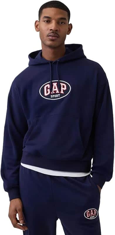 Men's French Terry Oval Logo Pullover Hoodie