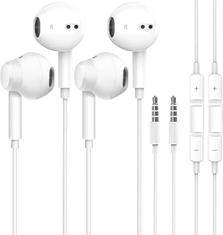 2Pack Wired Earbuds, with Microphone and Volume Control,3.5mm in-Ear Earphones/Headphones…