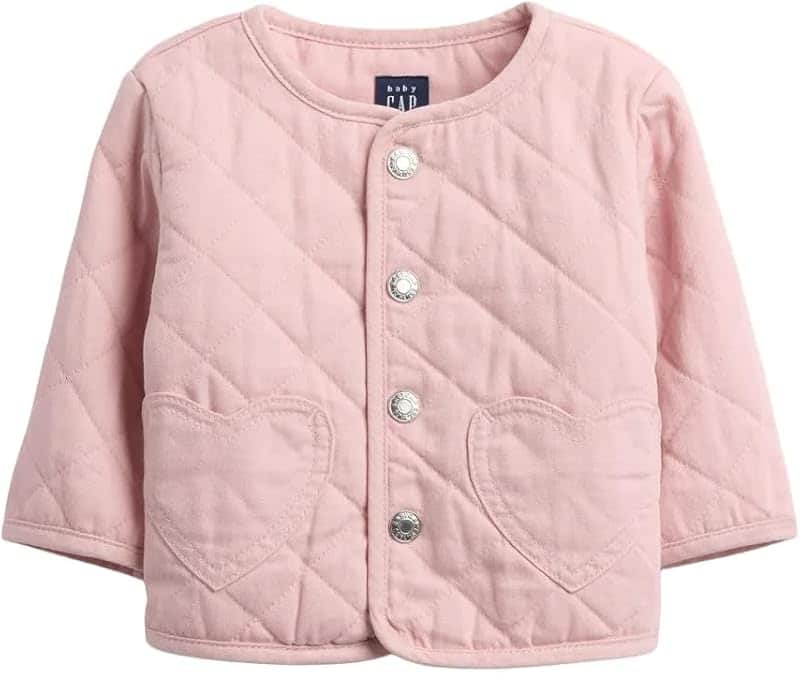Baby Girls' Ruffle Collar Quilted Jacket