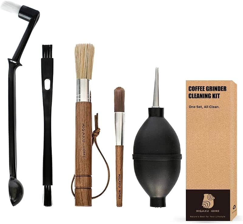 Coffee Grinder Cleaning Kit - 5Pcs Large Soft Brush, Small Hard Brush, Group Head Brush,…