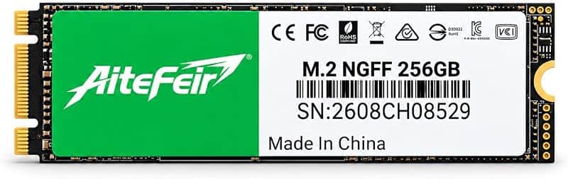 256GB M.2 SATA SSD, M2 2280 NGFF Internal Solid State Drive, SATA III 6Gb/s, Up to 500MB/…