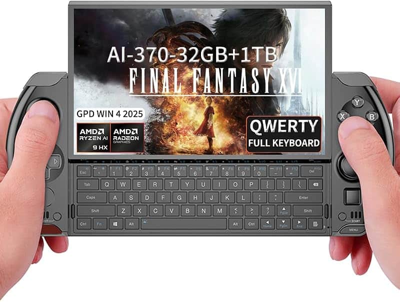 GPD Win 4 2025 [AMD AI 370-32GB+1TB] 6 Inches Mini Handheld Win 11 PC Game Console Gamepl…