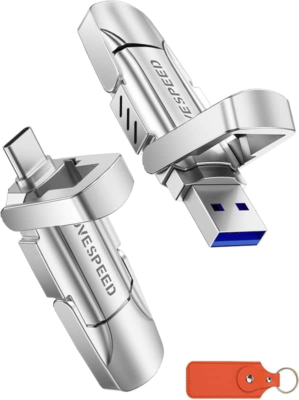 1TB Solid State Flash Drive 570MB/s High Speed USB Drive with Type C + USB 3.2 Drive Dual…