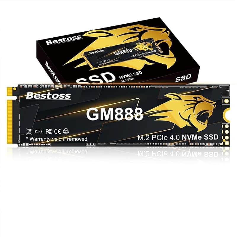 Bestoss NVMe M.2 2280 SSD 512GB Internal PCIe 4.0 Gen4, Up to 7100MB/s, TLC | Internal So…