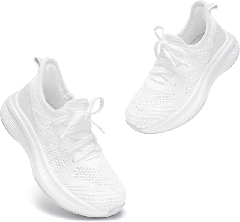 Girls Tennis Shoes with Slip-On Kids Running Shoes