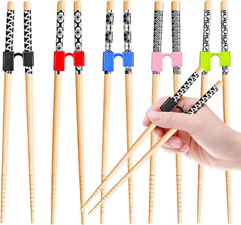 EAEDMY 5 Pairs Kid Adult Training Chopsticks Trainers for Beginners, Japanese Wooden Begi…
