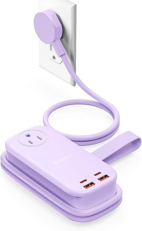 ORICO 100W GaN Power Strip for Laptop, 6 in 1 Travel Extension Cord | with 2 AC Outlets,…