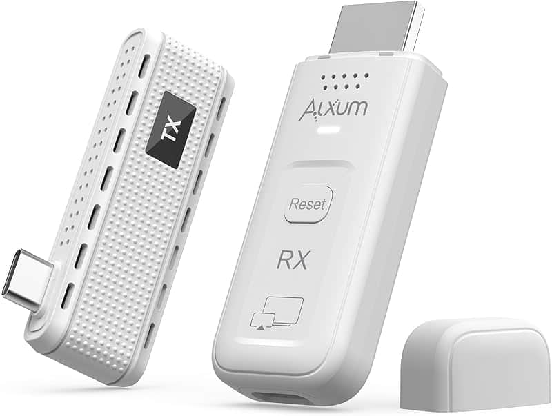 Alxum USB-C Wireless HDMI Transmitter & Receiver, 2-in-1 Kit: Plug & Play & AirPlay/Mirac…