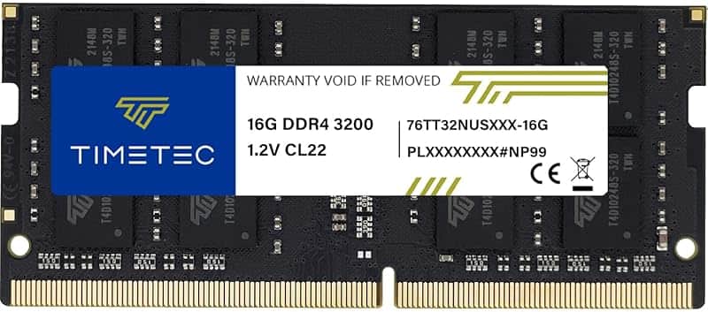 Timetec 16GB DDR4 3200MHz (PC4-3200AA) PC4-25600 SODIMM Laptop RAM – 260-Pin 1.2V CL22 No…