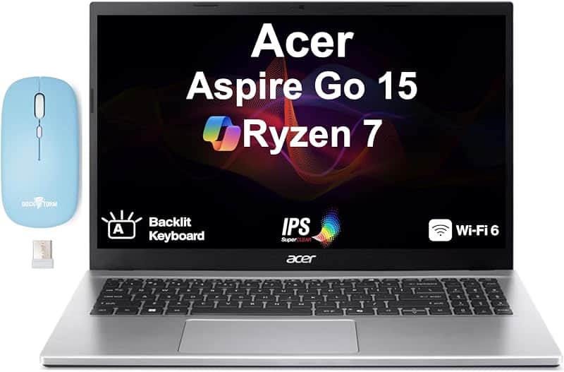 Aspire Go 15 AI Copilot Laptop 15.6" IPS FHD, Ryzen 7 5825U 32GB/512GB