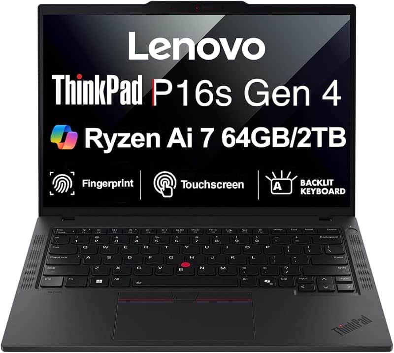 ThinkPad P16s Gen 4 16" 4K OLED Touch Laptop, Ryzen AI 7, 64GB/2TB