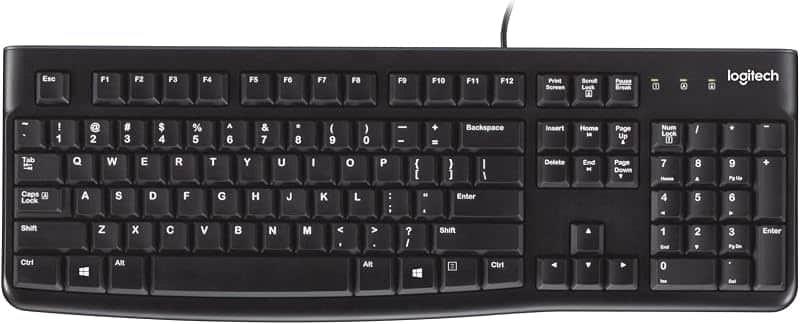 K120 Full Size Wired Keyboard USB Plug-and-Play Windows - Black | Full-size keyboard, spi…