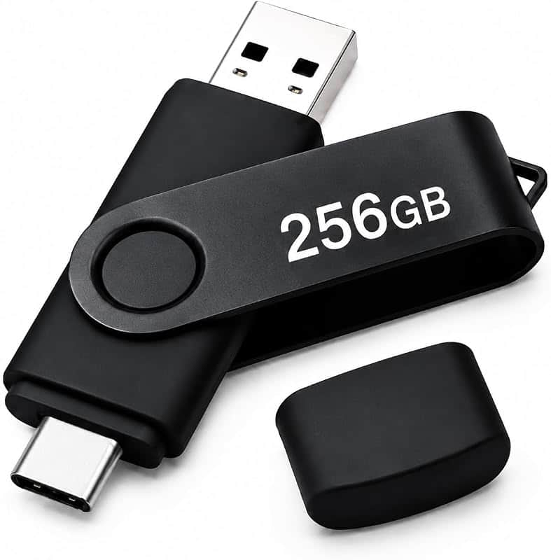 256GB USB Flash Drive, Type-C and USB A Memory Stick, Portable External Storage Compatibl…