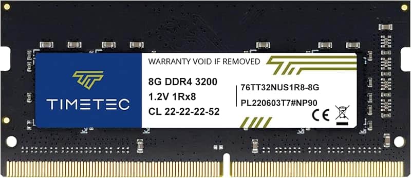Timetec 8GB DDR4 3200MHz (PC4-3200AA) PC4-25600 SODIMM Laptop RAM – 260-Pin 1.2V CL22 Non…