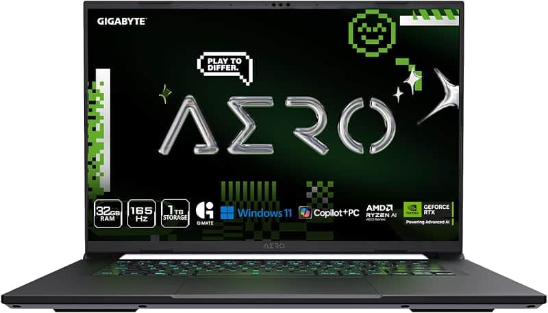 AERO X16; Copilot+ PC - 165Hz 2560x1600 WQXGA - NVIDIA® GeForce RTX™ 5070 V12G Laptop GPU…