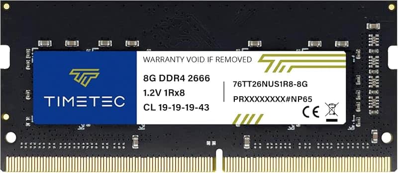 Timetec 8GB DDR4 2666MHz (PC4-2666V) PC4-21300 SODIMM Laptop RAM – 260-Pin 1.2V CL19 Non-…