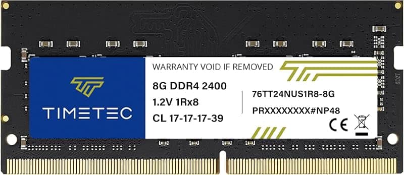 Timetec 8GB DDR4 2400MHz (PC4-2400T) PC4-19200 SODIMM Laptop RAM – 260-Pin 1.2V CL17 Non-…