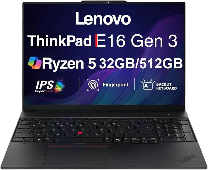 ThinkPad E16 Gen 3 Laptop, AMD Ryzen 5 230, 16" FHD+, 32GB/512GB