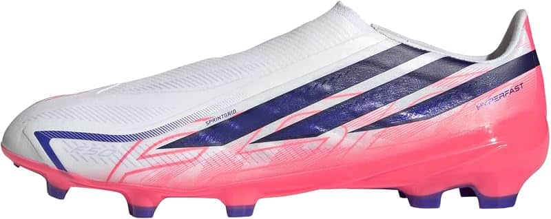 Mens F50 Hyperfast League Laceless Firm Ground Sneakers Shoes - White