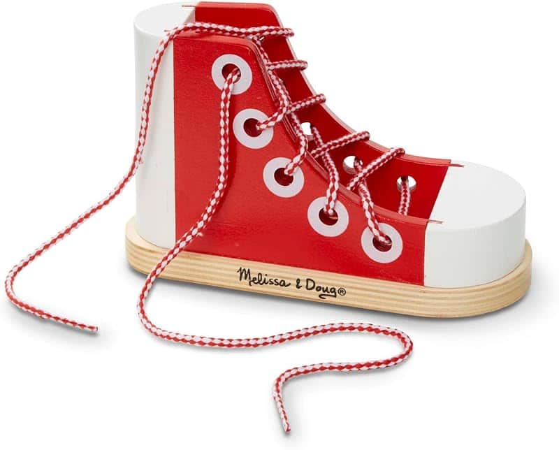 Deluxe Wood Lacing Sneaker - Learn to Tie a Shoe Educational Toy