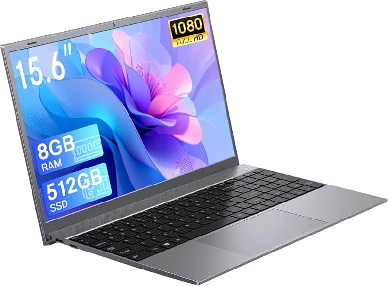 15.6 Inch Laptop Computer, 8GB RAM 512GB SSD PC Laptops, J3710 Processor (Up to 2.64GHz),…