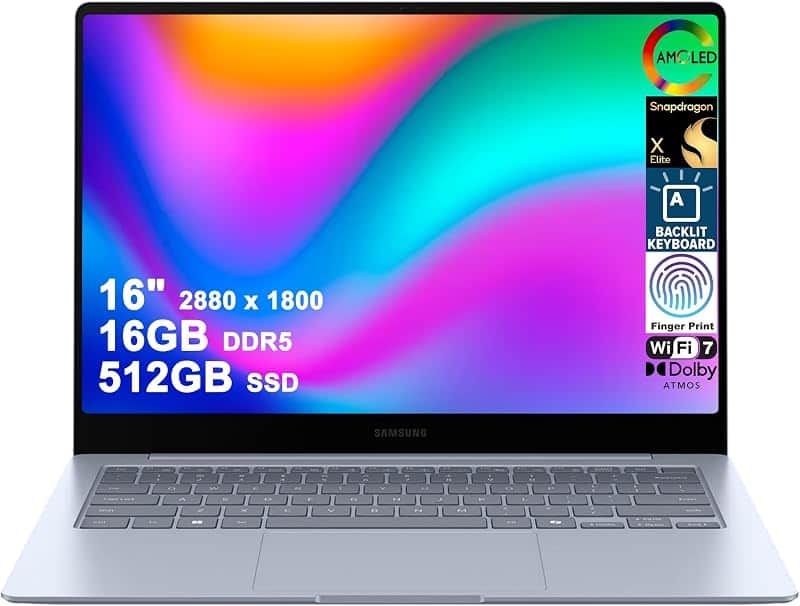 Galaxy Book4 Edge (9 Series) AI Laptop 16" 3K AMOLED Touch Snapdragon X Elite (Up to 45 N…