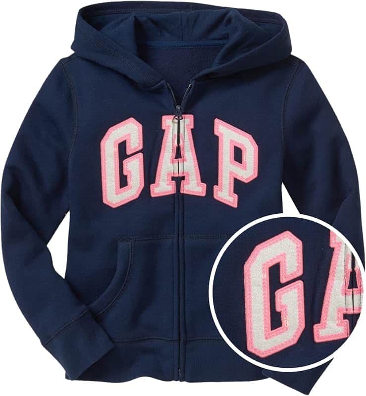 Girls' Logo Hoodie Hooded Full Zip Sweatshirt