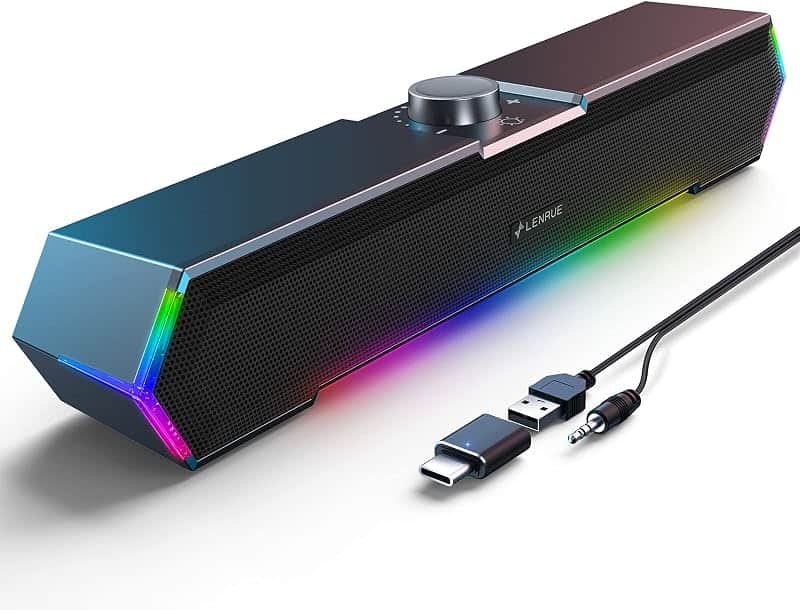 G11 Computer Speakers for Desktop, Touch Lights PC Speakers with Surge Clear Sound, USB C…