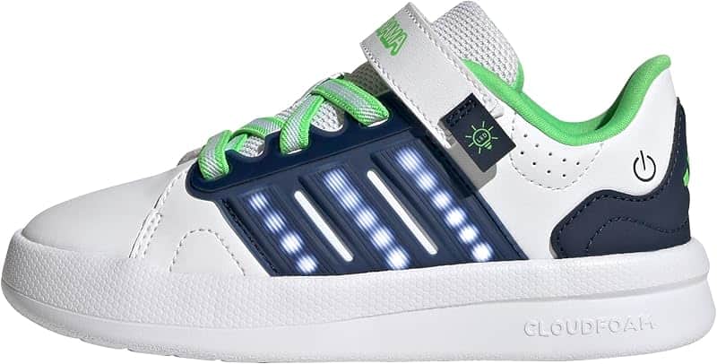 Boys Lightorama Court Children Sneakers Shoes Casual - White