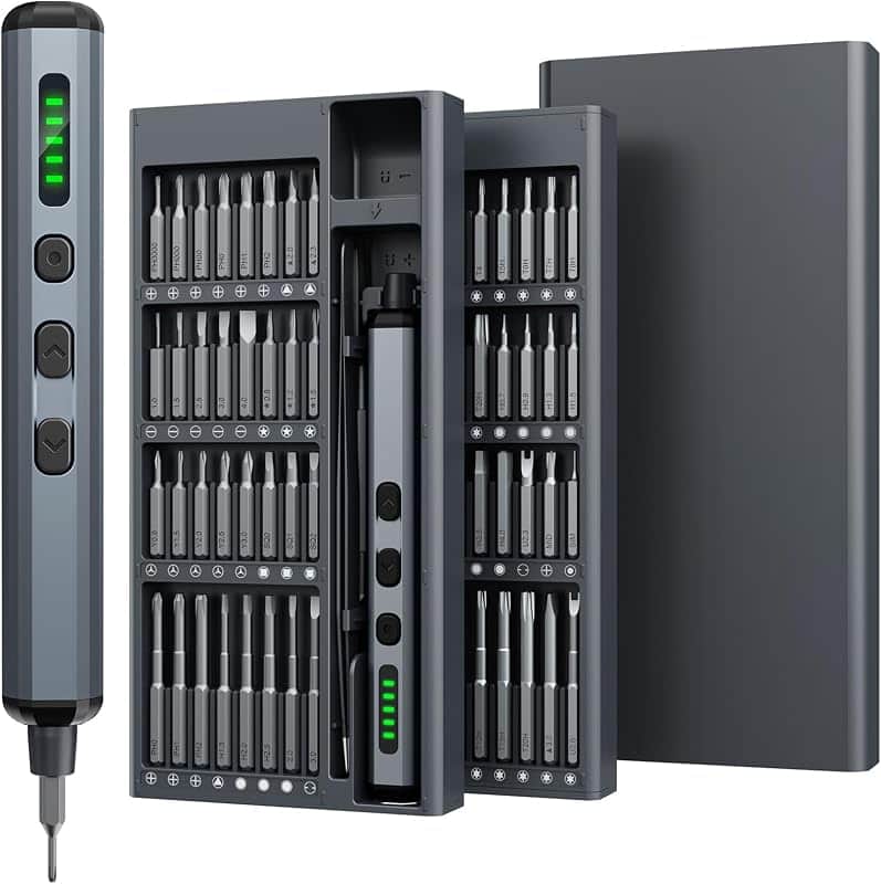 Mini Electric Screwdriver, 68-in-1 Precision Screwdriver Set - 64 S2 Preicison Bits, 5 To…