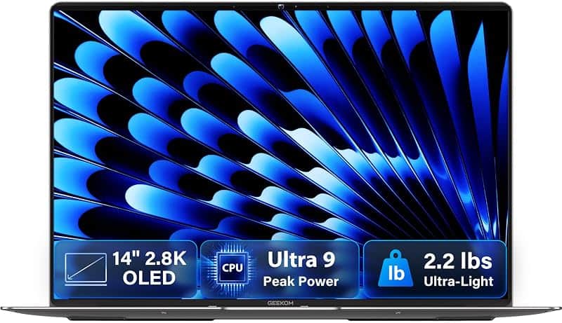GEEKOM GeekBook X14 Pro Laptop, 2.2 lb Ultra Thin 14" 2.8K OLED Notebook | Ultra 9, 32GB…