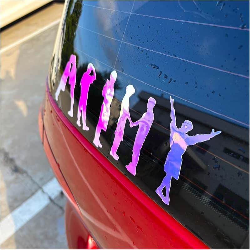 2Pcs[4in,12in] Army Stickers Korean Idol Bangtan Fans Stickers Gradient Reflective Vinyl…