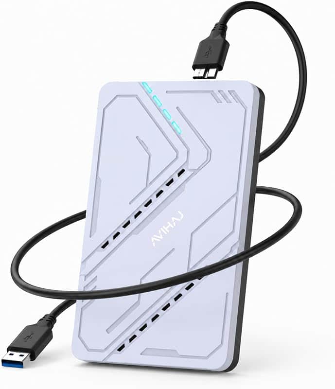 AVIHAJ Portable External Hard Drive 1TB, 2.5 Inch USB 3.0 Silver | Plug & Play, High-Spee…
