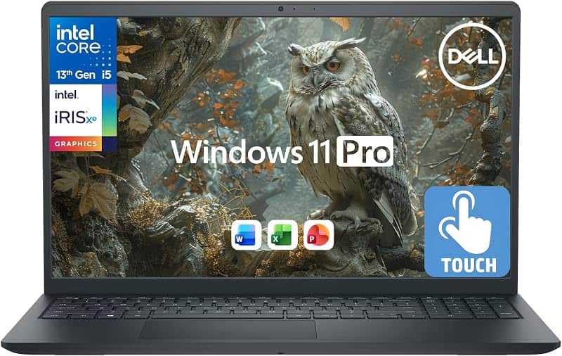Inspiron 15 Touchscreen Business Laptop, Office Suite, AI Copilot, 15.6” FHD IPS, 10-Core…