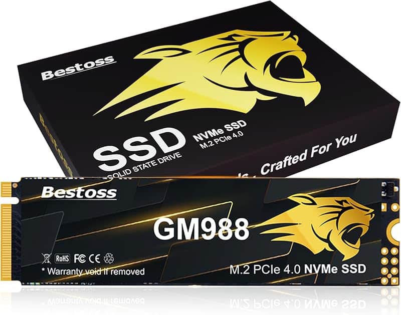 Bestoss M.2 2280 NVMe Internal SSD 1TB Gen4, Up to 7350MB/s, TLC For PS5/PC | SLC Cache &…