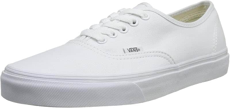 Unisex Authentic Solid Canvas Skateboard Sneakers (13 D(M) US, True White)