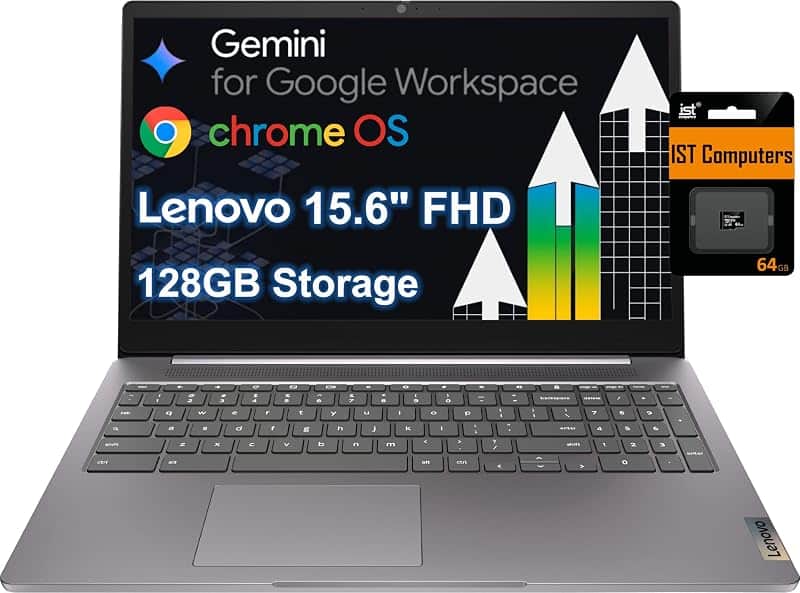 Chromebook 15 Laptop, 15.6" FHD, Intel Celeron N4500, 4GB RAM, 128GB