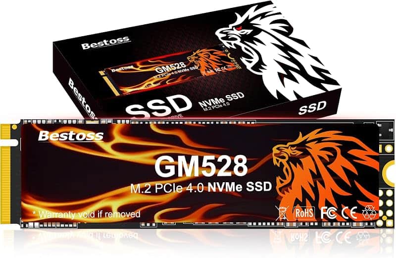 Bestoss 512GB M.2 SSD NVMe PCIe4.0 2280 Internal Hard Drive, Up to 5000MB/s | PCIe 4.0 NV…