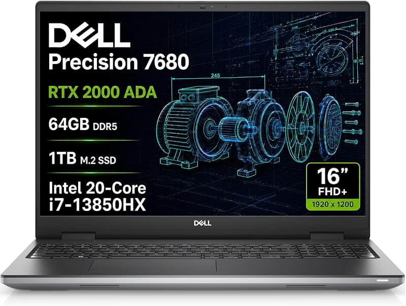Precision 7680 Laptop, NVIDIA RTX 2000 Ada 8GB, i7-13850HX, 64GB DDR5