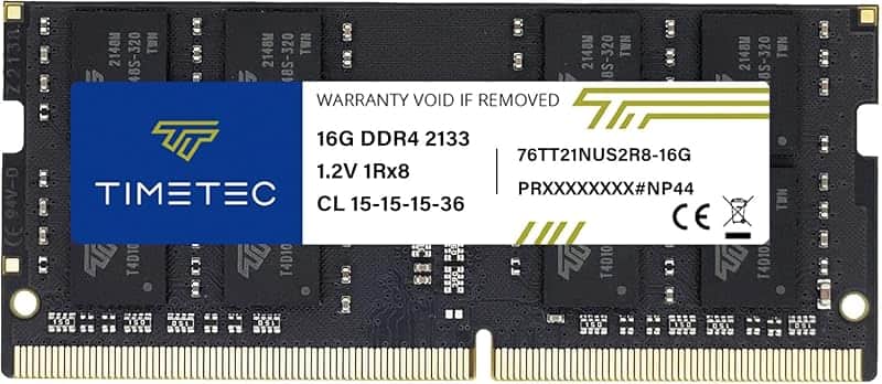 Timetec 16GB DDR4 2133MHz (PC4-2133P) PC4-17000 SODIMM Laptop RAM – 260-Pin 1.2V CL15 Non…